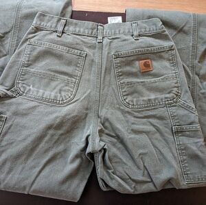 B11 Moss Carhartt Double front duck pants